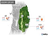 2020年12月18日の岩手県の実況天気