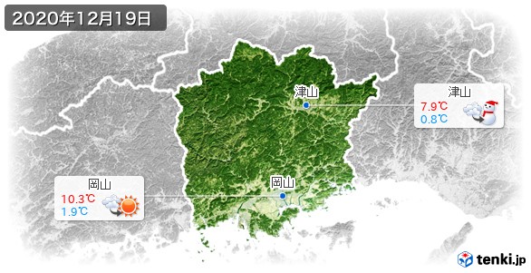 岡山県(2020年12月19日の天気