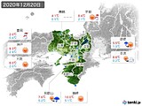 2020年12月20日の近畿地方の実況天気