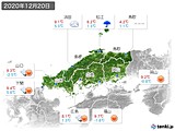 2020年12月20日の中国地方の実況天気