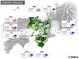 2020年12月24日の近畿地方の実況天気