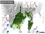 2020年12月24日の静岡県の実況天気