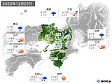 2020年12月25日の近畿地方の実況天気