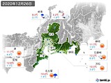 2020年12月26日の東海地方の実況天気