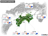 2020年12月27日の四国地方の実況天気