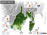 2020年12月27日の静岡県の実況天気