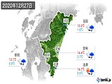 2020年12月27日の宮崎県の実況天気