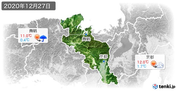 京都府(2020年12月27日の天気