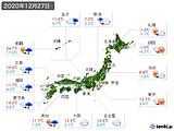 実況天気(2020年12月27日)