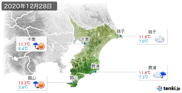 千葉県(2020年12月28日の天気