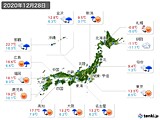 実況天気(2020年12月28日)