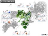 2020年12月29日の近畿地方の実況天気