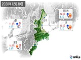 2020年12月30日の三重県の実況天気