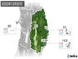2020年12月30日の岩手県の実況天気