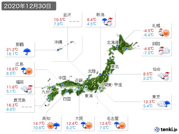 (2020年12月30日の天気