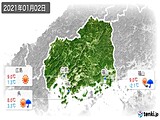 2021年01月02日の広島県の実況天気