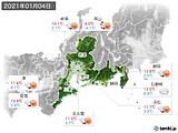 2021年01月04日の東海地方の実況天気
