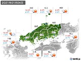 2021年01月04日の中国地方の実況天気