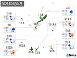 2021年01月04日の沖縄県の実況天気