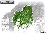 2021年01月05日の広島県の実況天気