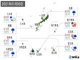 2021年01月05日の沖縄県の実況天気