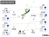 2021年01月07日の沖縄県の実況天気