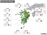 2021年01月09日の九州地方の実況天気