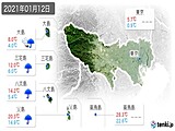 2021年01月12日の東京都の実況天気