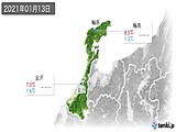 2021年01月13日の石川県の実況天気