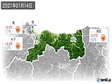 2021年01月14日の鳥取県の実況天気