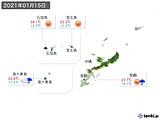 2021年01月15日の沖縄地方の実況天気