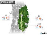2021年01月18日の岩手県の実況天気