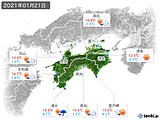 2021年01月21日の四国地方の実況天気