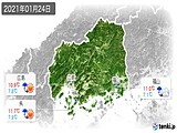 2021年01月24日の広島県の実況天気