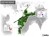 2021年01月24日の愛媛県の実況天気