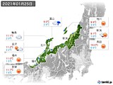 2021年01月25日の北陸地方の実況天気