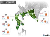 2021年01月25日の道南の実況天気