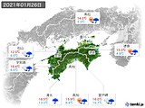 2021年01月26日の四国地方の実況天気