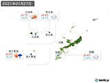 2021年01月27日の沖縄地方の実況天気