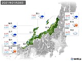 2021年01月28日の北陸地方の実況天気