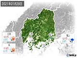 2021年01月28日の広島県の実況天気