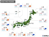 実況天気(2021年01月28日)