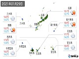 2021年01月29日の沖縄県の実況天気