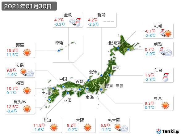 (2021年01月30日の天気