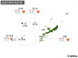 2021年01月31日の沖縄地方の実況天気