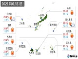 2021年01月31日の沖縄県の実況天気