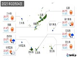 2021年02月04日の沖縄県の実況天気