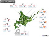 2021年02月05日の北海道地方の実況天気