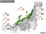 2021年02月06日の北陸地方の実況天気