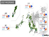 2021年02月06日の長崎県の実況天気